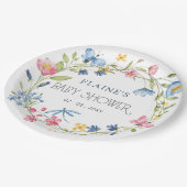 Wildblumen Frühlingsblüten Blütendusche Pappteller (Schrägansicht)