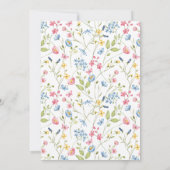 Wildblumen Frühlingsblüten florales Brautparty Einladung (Rückseite)