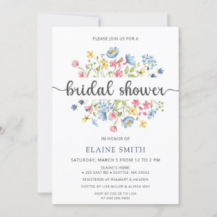 Wildblumen Frühlingsblüten florales Brautparty Einladung