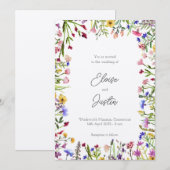 Wildblumen Frühlingshochzeit Einladung (Vorne/Hinten)