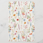 Wildblumen-Frühlingswiese-Garten-Boho-Hochzeitsmen (Rückseite)