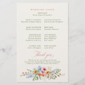 Wildblumen-Frühlingswiese-Garten-Hochzeitsprogramm (Rückseite)