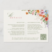 Wildblumen-Frühlingswiese-Garten-QR-Code-Hochzeit Begleitkarte (Vorderseite)