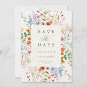 Wildblumen-Frühlingswiese-Garten-Rustikal-Boho-Fot Save The Date (Vorderseite)