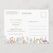 Wildblumen-Frühlingswiese-Garten Save-the-Date Postkarte (Rückseite)