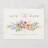 Wildblumen-Frühlingswiese-Garten Save-the-Date Postkarte (Vorderseite)