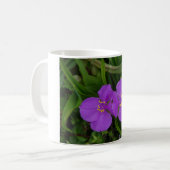 Wildblumen Fuchsia Spiderwort Heiße Federn Geschen Kaffeetasse (Vorderseite Links)