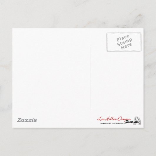 Wildblumen Fuchsia Spiderwort Heiße Federn Geschen Postkarte (Rückseite)