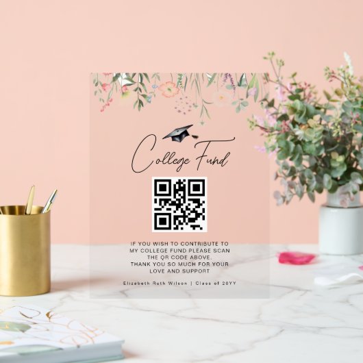 Wildblumen für Aquakultur Abschluss Uni Acrylschild (Hochzeit)