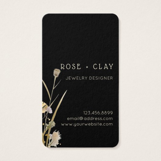 Wildblumen für Aquarellbilder auf der Black Busine (Rückseite)