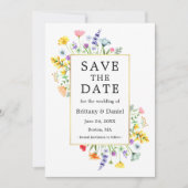 Wildblumen für Aquarellbilder Save The Date (Vorderseite)