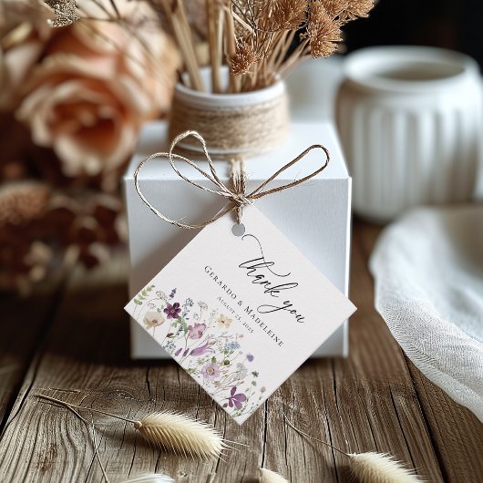 Wildblumen für Aquarellfarben Danke, dass Sie Mark Geschenkanhänger