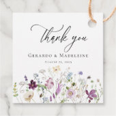 Wildblumen für Aquarellfarben Danke, dass Sie Mark Geschenkanhänger (Rückseite)