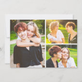 Wildblumen für Aquarellfarben mit 4 Fotos Einladung (Rückseite)