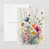 Wildblumen für Aquarellfarben Postkarte (Vorne/Hinten)
