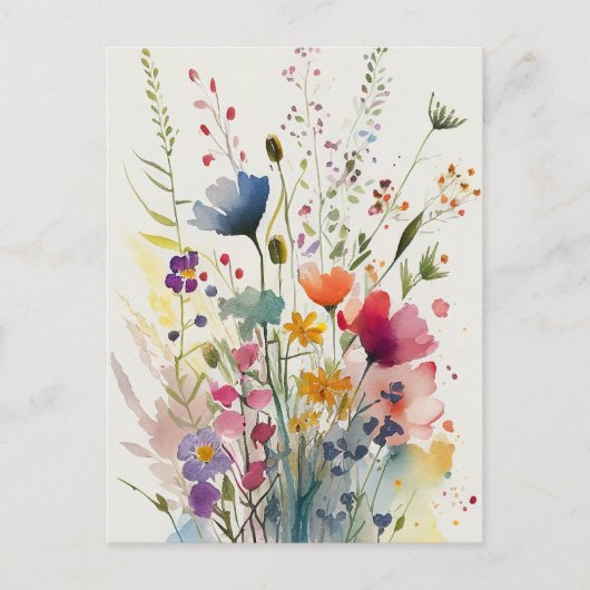 Wildblumen für Aquarellfarben Postkarte (Vorderseite)