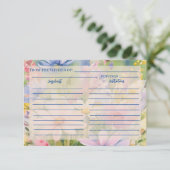 Wildblumen für Aquarellfarben Rezeptkarte Begleitkarte (Stehend Vorderseite)