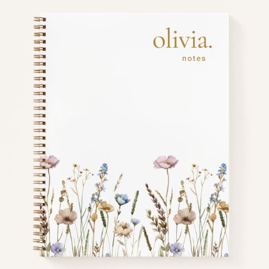 Wildblumen für Aquarellfelder Folientafeln Notizblock (Vorderseite)