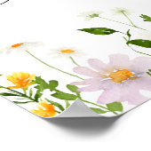 Wildblumen für Babydusche Poster (Ecke)
