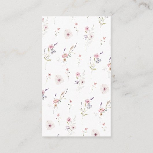 Wildblumen für Babykarten Begleitkarte (Rückseite)