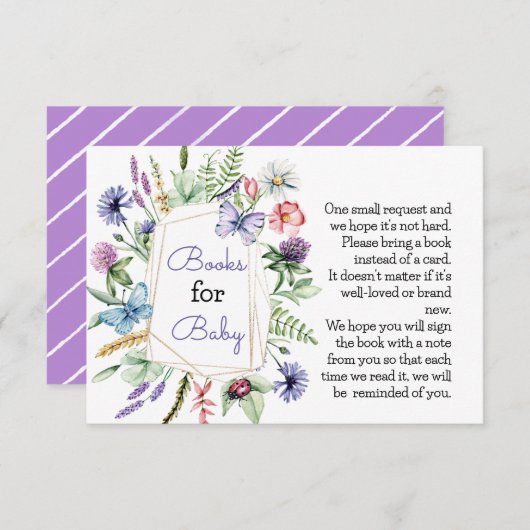 Wildblumen für Babykarten Begleitkarte (Vorne/Hinten)