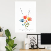 Wildblumen für benutzerdefinierte Aquarellfarben H Poster (Heimbüro)