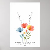 Wildblumen für benutzerdefinierte Aquarellfarben H Poster (Vorne)