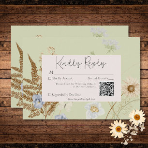 Wildblumen für den QR-Code für Hochzeitssachen RSVP Karte