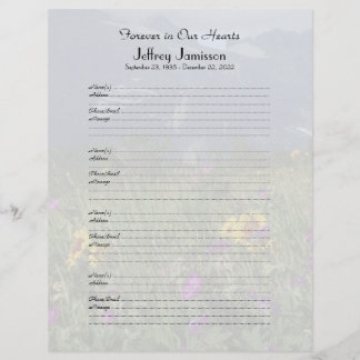 Wildblumen für die Einschreibungsseite des Buches