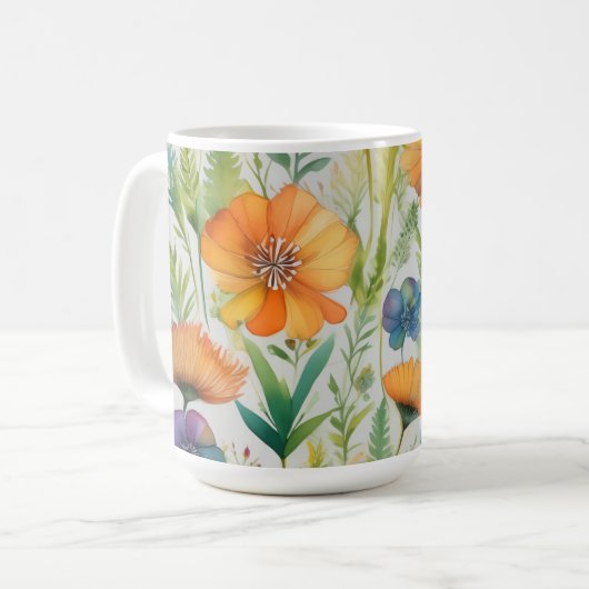 Wildblumen für die französische Landesdekoration Kaffeetasse (Vorderseite Links)