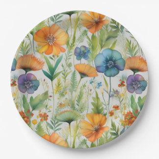 Wildblumen für die französische Landesdekoration Pappteller