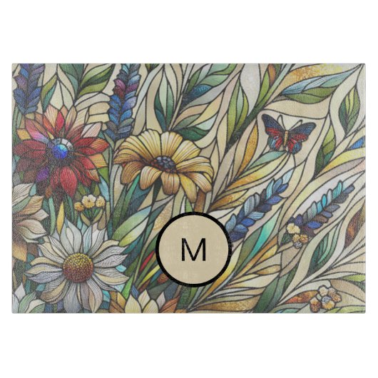 Wildblumen für die Hartglasdesign Schneidebrett (Vorderseite)