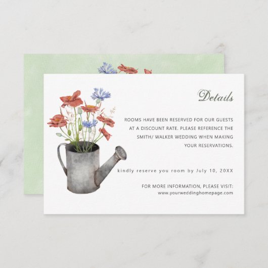 Wildblumen für die Rustikalis RSVP Karte (Vorne/Hinten)