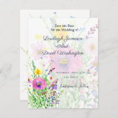 Wildblumen für farbige Frühlings Save The Date (Vorne/Hinten)