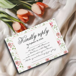 Wildblumen für Hochzeiten RSVP Karte