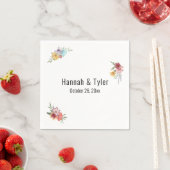 Wildblumen für mehrfarbige Wasserfarben Personalis Serviette (Beispiel)