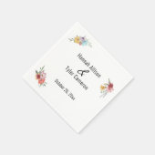 Wildblumen für mehrfarbige Wasserfarben Personalis Serviette (Ecke)