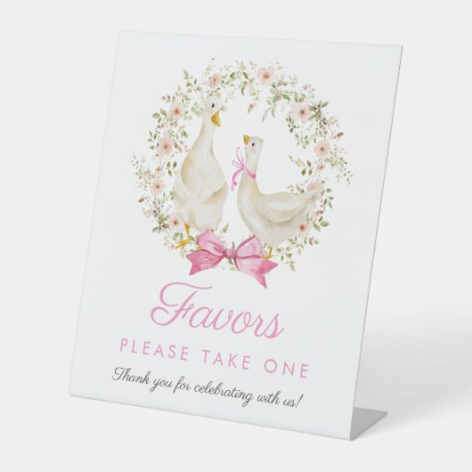 Wildblumen für niedliche Gänse-Girl-Kranz-Liebhabe Sockelschild (Vorderseite)