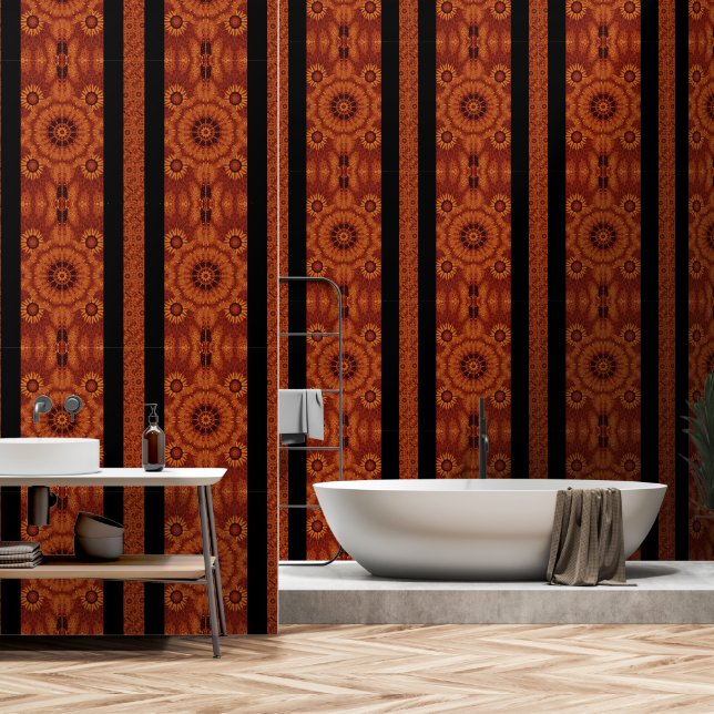 Wildblumen für Schwarz und Gold 3 Tapete (Badezimmer)