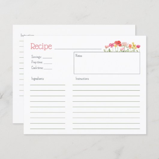 Wildblumen für Wasserfarben (Vorne/Hinten)