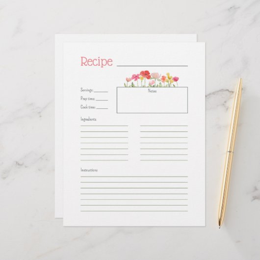 Wildblumen für Wasserfarben (Vorderseite/Rückseite Beispiel)