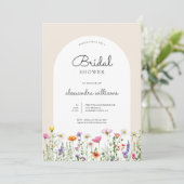 Wildblumen für Wasserfarben Brautparty Einladung (Stehend Vorderseite)