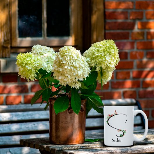 Wildblumen für Wasserfarben Buchstaben S Tasse