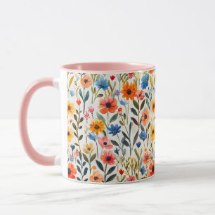 Wildblumen für Wasserfarben - Hintergrund-99033 Tasse
