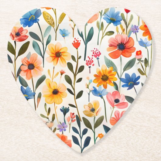 Wildblumen für Wasserfarben - Hintergrund-99033 Untersetzer (Vorderseite)
