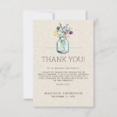 Wildblumen für Wasserfarben Linen Boho Brautparty Dankeskarte (Vorderseite)