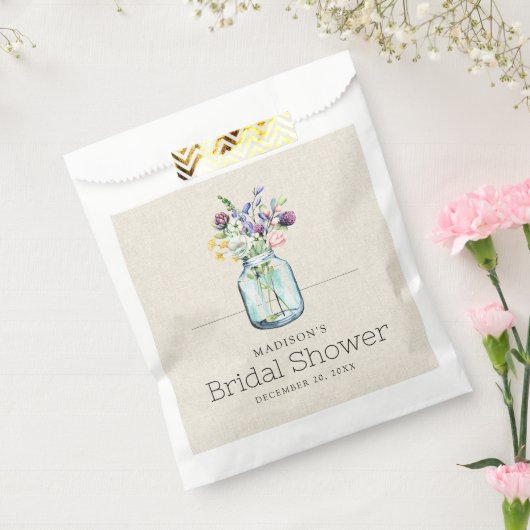 Wildblumen für Wasserfarben Linen Boho Brautparty Geschenktütchen (Versiegelt)