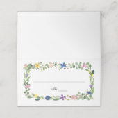Wildblumen für Wasserfarben Platzkarte (Außenseite Aufgefaltet)