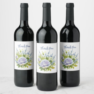 Wildblumen für Wasserfarben Weinetikett