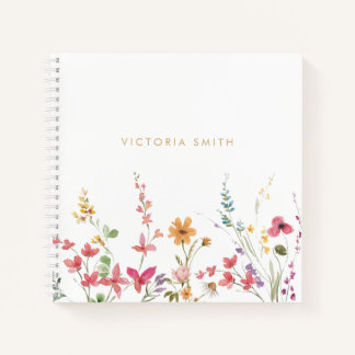 Wildblumen für Wasserfarbfelder, Folientaste Notizblock